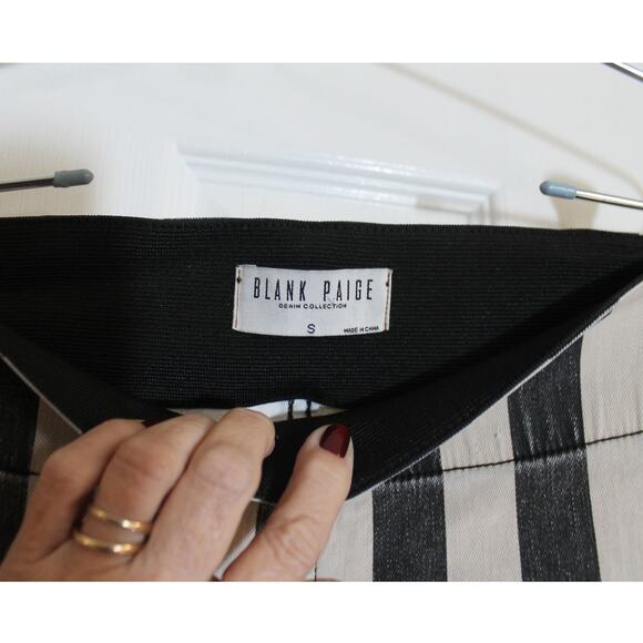 Blank Paige Striped Flared Leg Stretch Jeans sz S - Picture 3 of 3